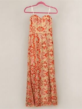 Macy’s Speechless Beige and Coral Floral Gown